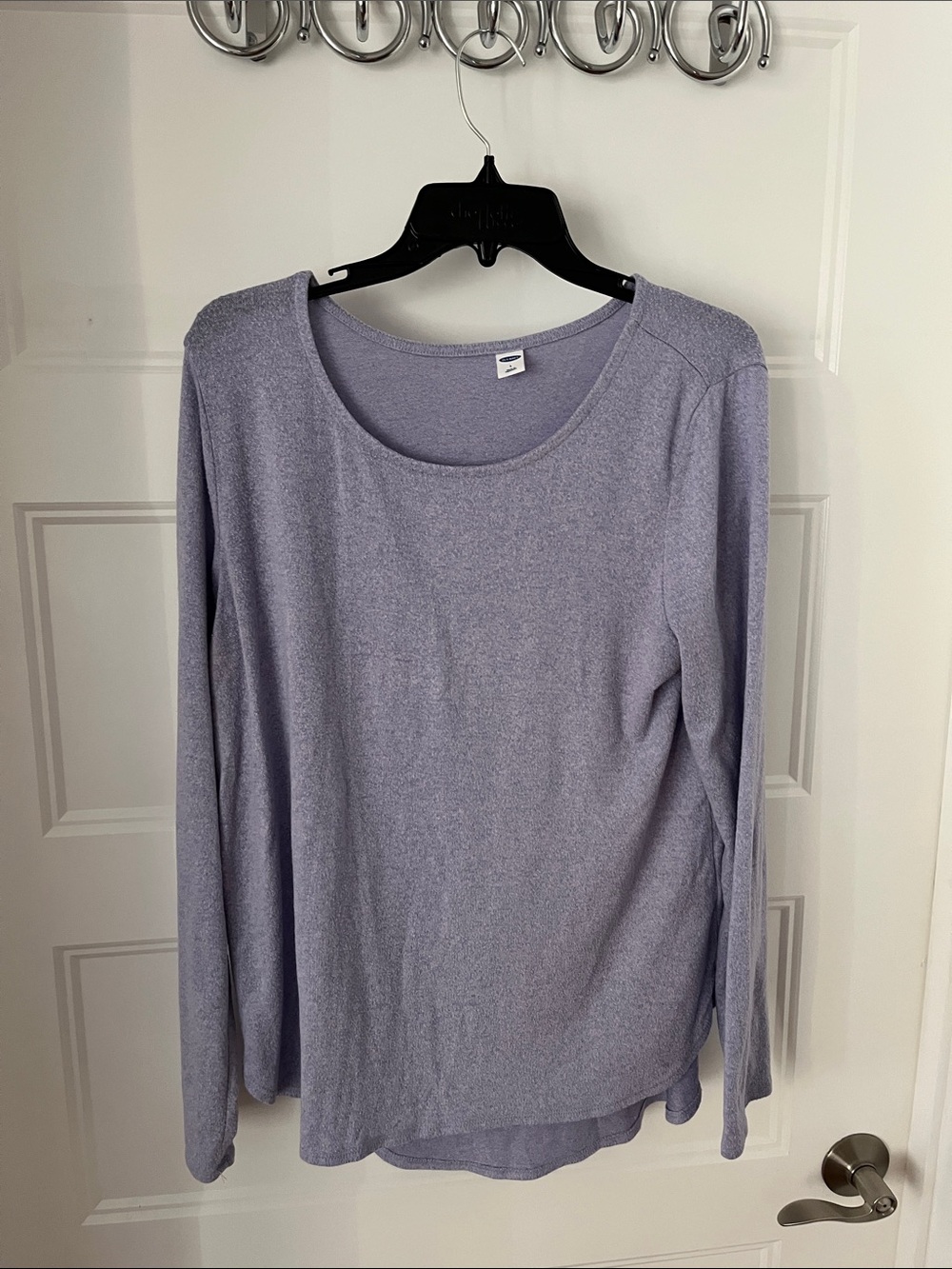 Old Navy Light Lavender Long Sleeve Scoop Neck Top